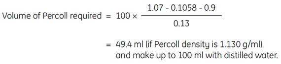 one-step procedure for diluting Percoll