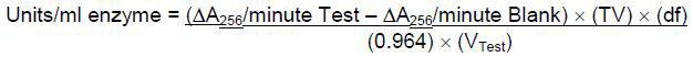 Chymotrypsin calculation equation