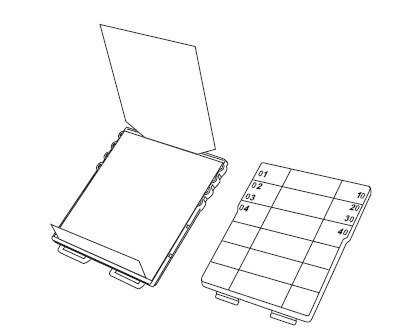 Remove lid and open both pieces of the flow matrix