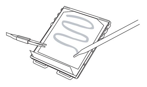Fold top portion of flow matrix over the membrane and add NFDM blocking buffer