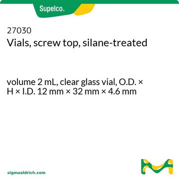 Vials, screw top, silane-treated volume 2 mL, clear glass vial, O.D. × H × I.D. 12 mm × 32 mm × 4.6 mm