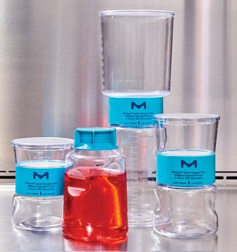 Millipore® Stericup®Quick Release 真空过滤系统 pore size 0.1 μm, polyethersulfone membrane, filter capacity 250 mL, pack of 12 ea