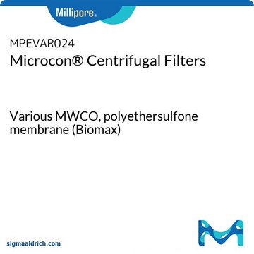 Microcon® Centrifugal Filters Various MWCO, polyethersulfone membrane (Biomax)