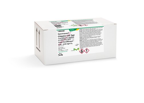 Chlorine Cell Test photometric, 0.030-6.00 mg/L (Cl2), Spectroquant®