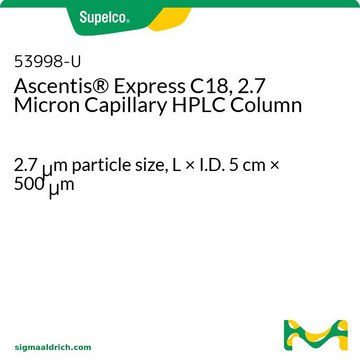 Ascentis® Express C18, 2.7 Micron Capillary HPLC Column 2.7 μm particle size, L × I.D. 5 cm × 500 μm