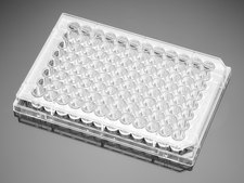 Corning® Falcon® Cell Culture Plate wells, 96, Tissue Culture (TC)-treated surface, flat bottom clear wells, sterile