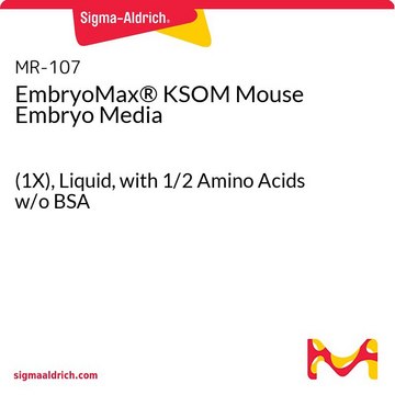 EmbryoMax® KSOM Mouse Embryo Media (1X), Liquid, with 1/2 Amino Acids w/o BSA