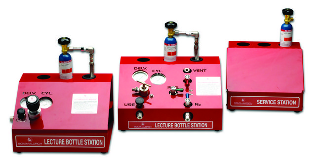 Aldrich® lecture-bottle station for non-corrosive gases, brass regulator