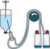 Steritest® NEO Device For liquids in plastic containers., Blue base canister with a non-coring single needle minimizes blockage when piercing plastic containers.