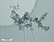 Carbon, mesoporous nanopowder, graphitized, less than 250 ppm Al, Ti, Fe, Ni, Cu, and Zn combined