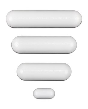 Magnetic Stir Bar PTFE, Smooth, diam. × L 35 mm × 8 mm, pkg of 10 ea, white