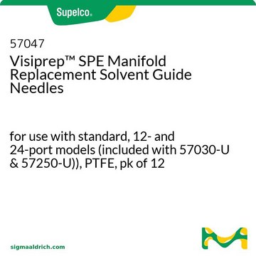 Visiprep™ SPE Manifold Replacement Solvent Guide Needles for use with standard, 12- and 24-port models (included with 57030-U &amp; 57250-U)), PTFE, pk of 12