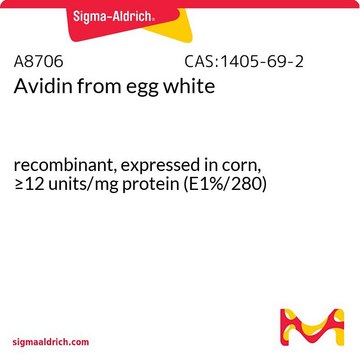 Avidin from egg white recombinant, expressed in corn, ≥12 units/mg protein (E1%/280)