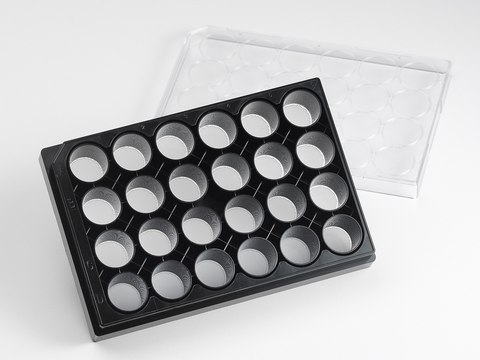 Corning® Elplasia Plate 24 well Black/Clear, Round Bottom, ULA Microcavity Plate with Lid, Sterile, Individually Packaged