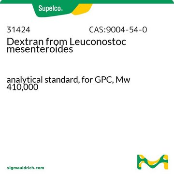 Dextran from Leuconostoc mesenteroides analytical standard, suitable for gel permeation chromatography (GPC), Mw 410,000