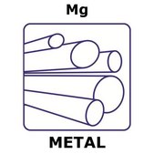 Magnesium rod, 12.7 mm diameter, length 500 mm, purity 99.9%