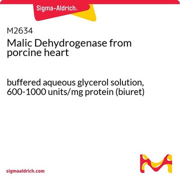 Malic Dehydrogenase from porcine heart buffered aqueous glycerol solution, 600-1000 units/mg protein (biuret)