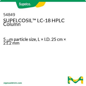SUPELCOSIL™ LC-18 HPLC Column 5 μm particle size, L × I.D. 25 cm × 21.2 mm