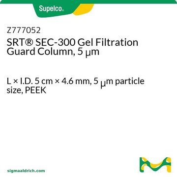 SRT® SEC-300 Gel Filtration Guard Column, 5 μm L × I.D. 5 cm × 4.6 mm, 5 μm particle size, PEEK