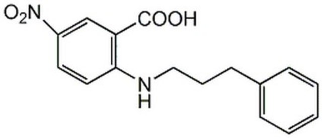 5-Nitro-2-(3-phenylpropylamino)benzoic Acid Potent Cl⁻ channel blocker (IC50 = 100 nM-100 µM), depending on channel subtype and assay method.